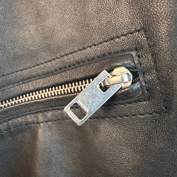 DIESEL Smooth Lambskin L-Ader Black Leather Jacket, Size XL - Picture 11 of 16